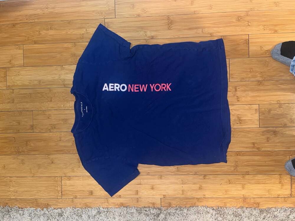 Aeropostale Men's Aero New York Blue Short Sleeve Graphic T-Shirt Size L